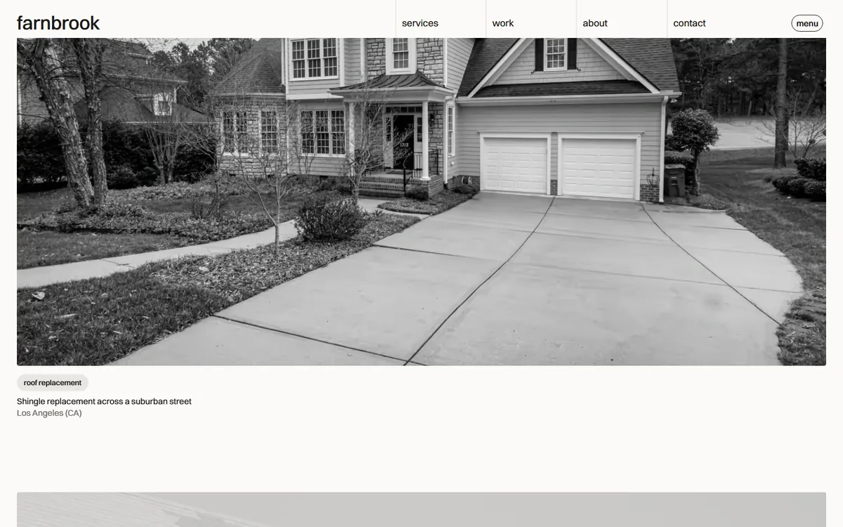 Recent roofs, on the live site